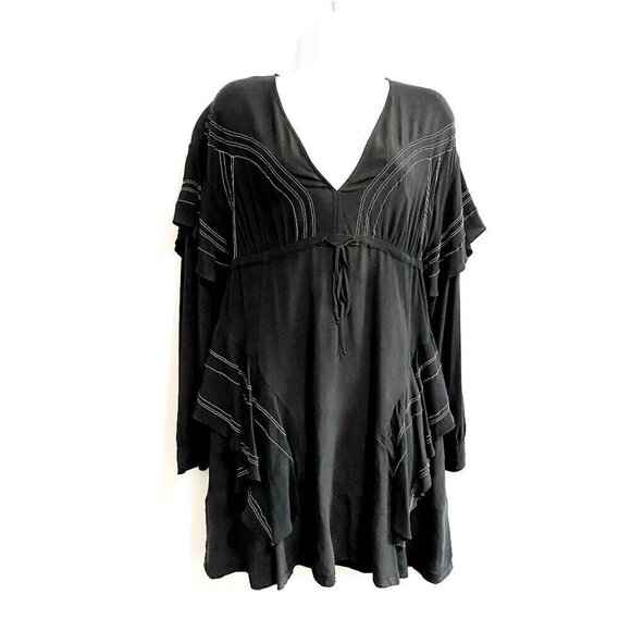 Iro Nine Black Silk Blend Long Sleeve Dress, size 36 EU/S - Picture 8 of 15